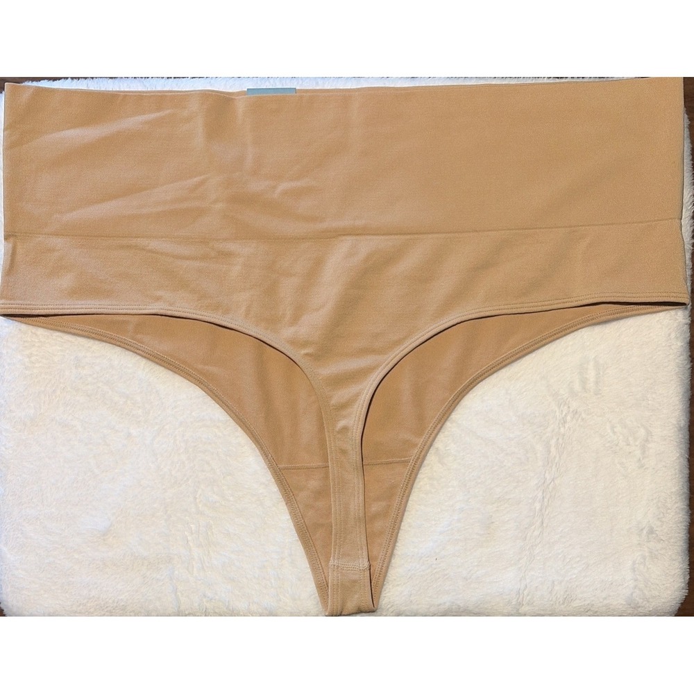 Auden Seamless High-Rise Thong in Pearl Tan - 4XL - Picture 2 of 5